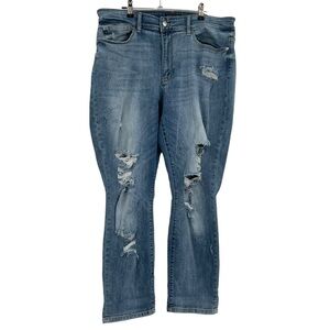 JUDY BLUE BOYFRIEND FIT MEDIUM WASH DENIM JEANS Distressed WOMENS SIZE 16W